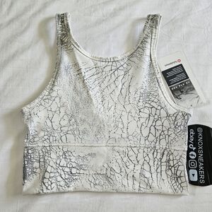 Lululemon Power Pivot Tank Thread Dye TRD6 White Grey Women's Size 6